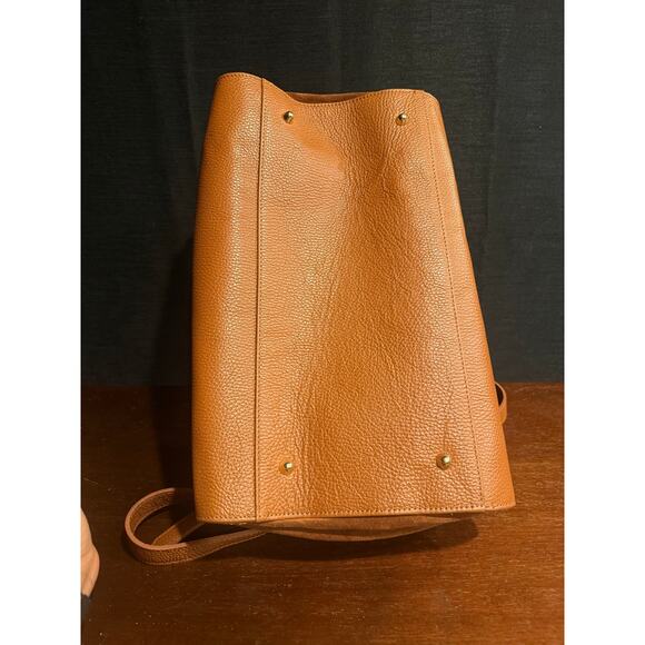 Anna Paola Italian Leather Suede Handbag Model RIVA Color Brown Bag - Picture 4 of 5